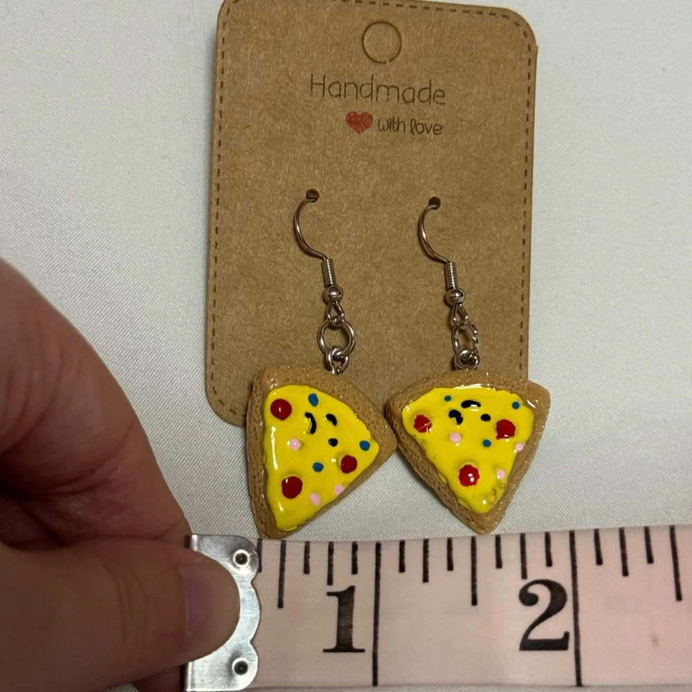 Handmade Pizza Slice Earrings